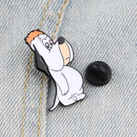 yq541 white pugs dog soft enamel pin cartoons animal brooch badge for clothes bags lapel pin jewelry for dogs pets lovers