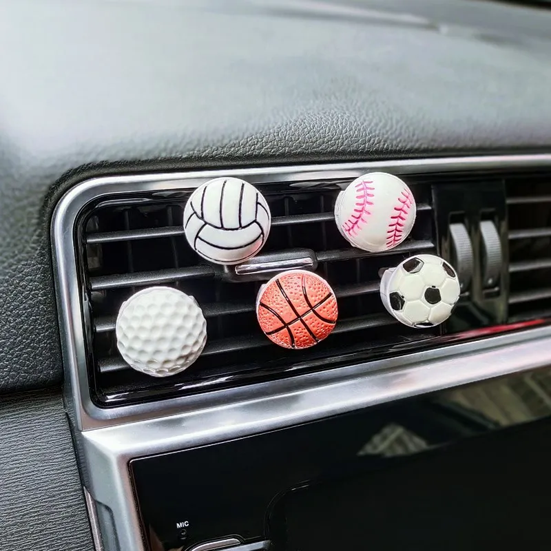 

Cartoon Mini Football Car Air Freshener Perfume Clip Mini Basketball Car Air Vent Clip Cute Ball Auto Air Refresher Car