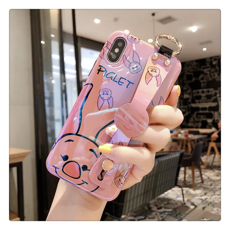 Для Iphone 6 7 8 S Plus X XR XS XSMAX милый мультфильм Винни Медведь поросенка чехол для телефона защитный силиконовый из ТПУ чехол на запястье