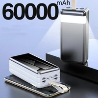power bank 60000mah portable charger 4 usb led poverbank external battery powerbank 60000 mah for iphone xiaomi samsung huawei