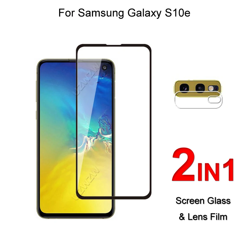 

Стекло с полным покрытием для Samsung Galaxy S10e, защита экрана, защитное закаленное стекло, Взрывозащищенная и пленка для объектива камеры