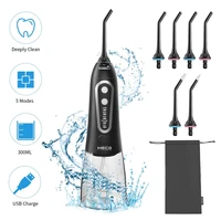 meco 300ml oral irrigator water flossers 5 modes for teeth rechargeable portable water floss dental teeth cleaner with 6 jet eu