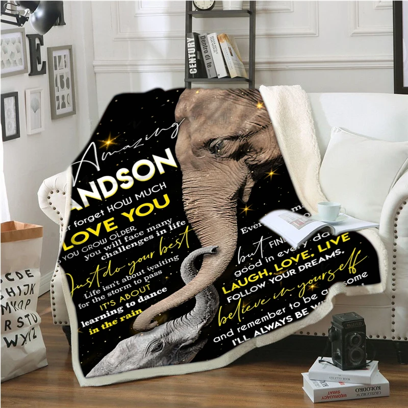 SOFTBATFY письма внука выразить свою любовь Флисовое одеяло пледы Одеяло Диван