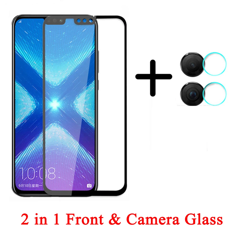 2 в 1 защитный Стекло для huawei Honor 8X защита экрана камеры Honer L21 L23 закаленное 6 5