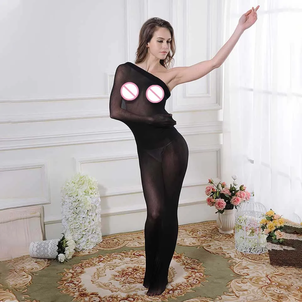 Black Женская ночная рубашка Porno, чулки для тела, пикантное белье для мужчин, женское мини-платье большого размера с завышенной линией талии, ночное белье, горячее эротическое платье, Сетчатое Прозрачное платье - Цвет: Black