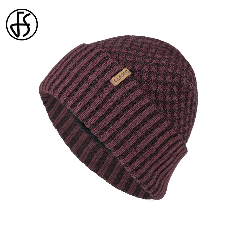 FS повседневные облегающие шапки зимние вязаные женские теплые мягкие шапка в
