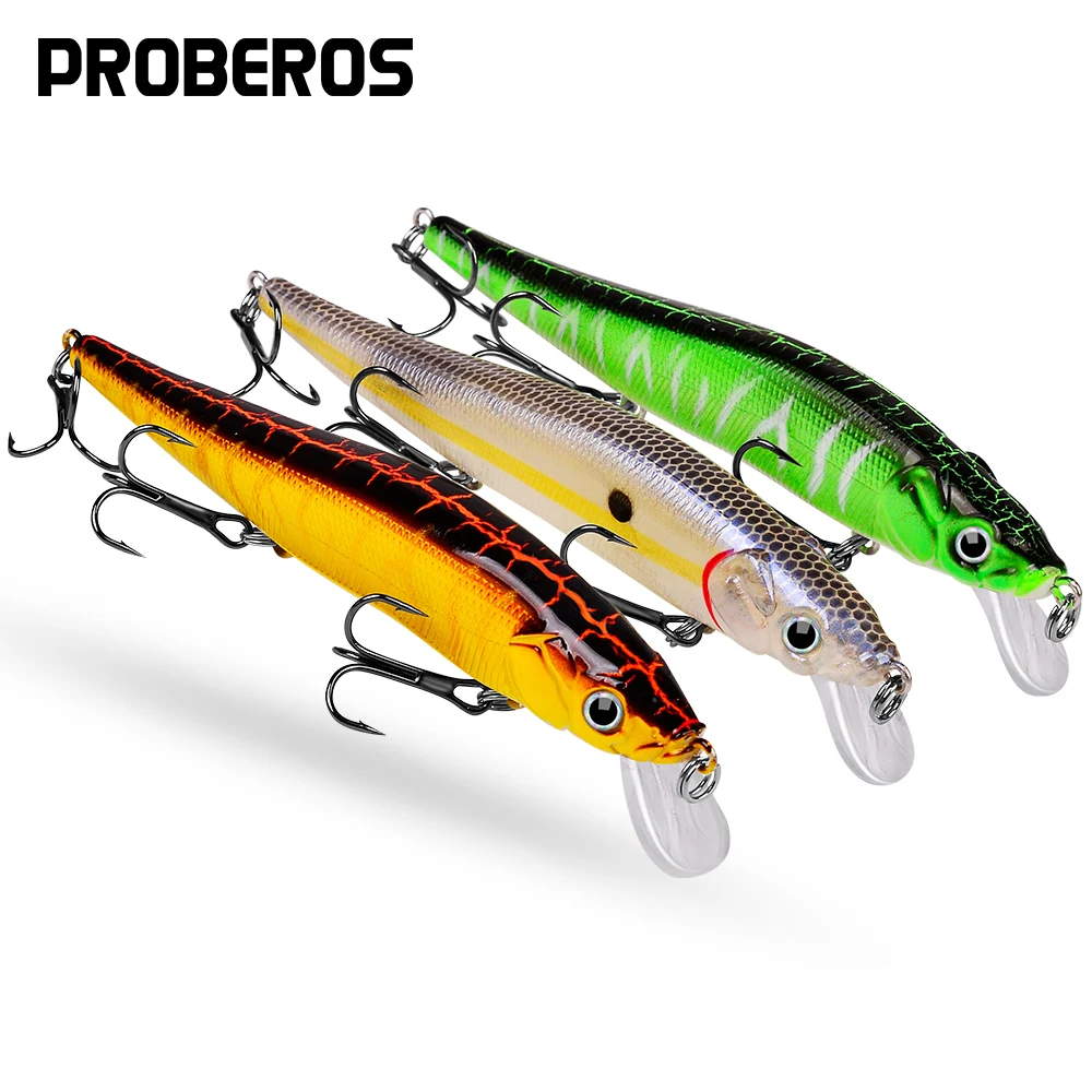 

PROBEROS 6PCS Floating Minnow Fishing Lures 12cm-14.5g Topwater Hard Artificial Baits Long Casting Crankbaits Wobblers Swimbaits