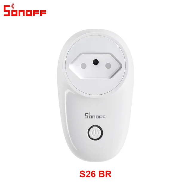 Sonoff S26 Базовая Wifi умная розетка US/EU/UK/AU/BR, беспроводная вилка, умный дом, выключатель питания, розетка, работает с Google Home Alexa - Цвет: sonoff S26-BR plug