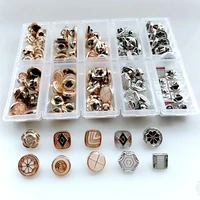 hl 10 styles team 1 box 100pcs 9mm 12mm dripping oil plating buttons shank diy apparel shirt buttons sewing accessories