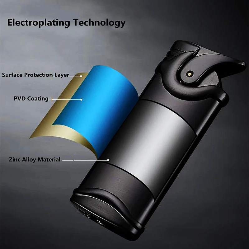 Креативная Бутановая газовая турбо-зажигалка для сигар струйный металлический