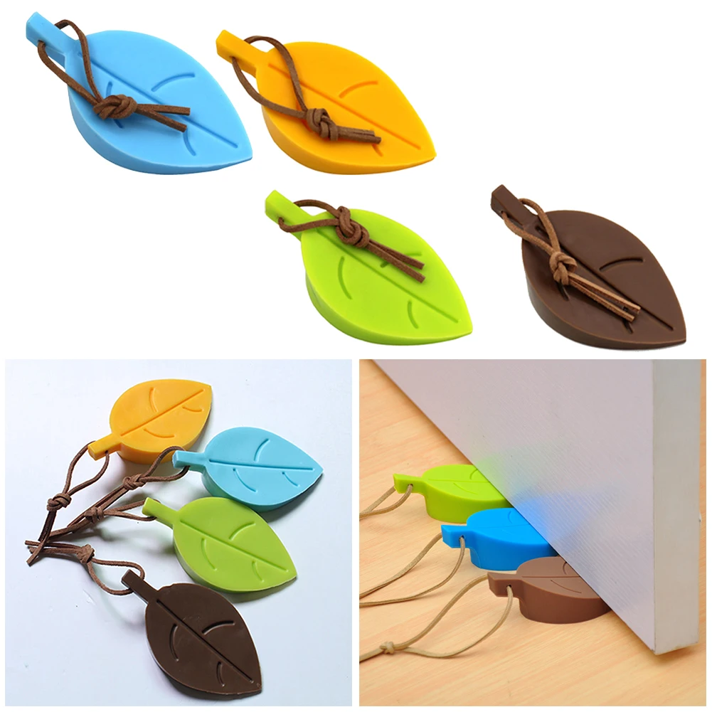 

Leaves Shape Silicone Door Stopper Door Plug Block Children Anti-Folder Hand Security Card Anti-slip Odorless For All Doors