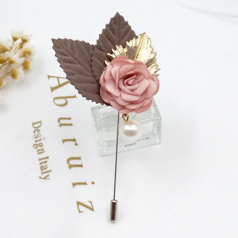 Pink flower I-Remiel корейская мода новая ткань цветок брошь булавка для шали булавки для женщин Ткань Искусство нагрудный корсаж значок рубашка воротник аксессуары - Окраска металла: Pink flower