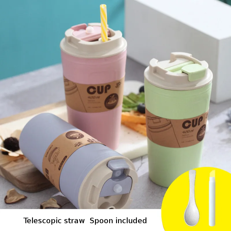 420 мл портативная ручная чашка из бамбукового волокна для воды с телескопической