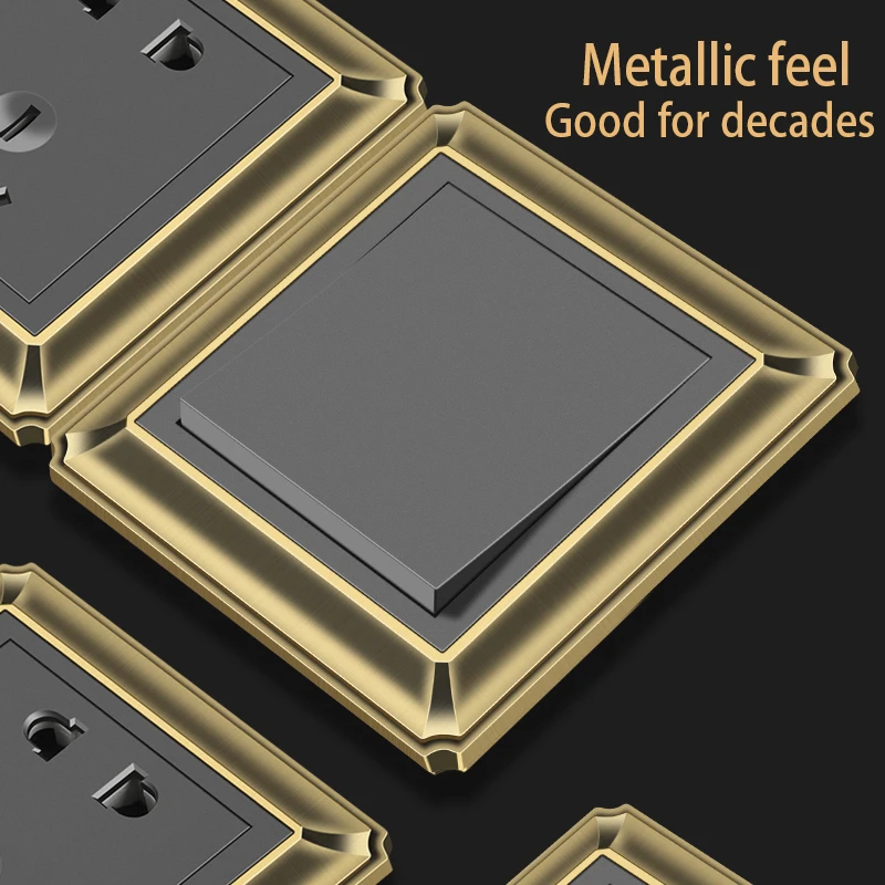 Настенный кнопочный переключатель Ретро Античная Медь цинковый сплав Панель 1-4