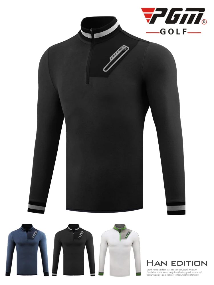 Одежда PGM Мужская для гольфа теплая одежда рубашка с длинным рукавом на молнии