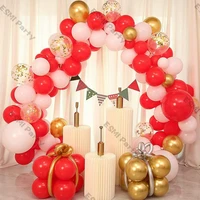154pcs new years eve matte red white balloons decorations gold confetti latex ballon arch garland kit diy christmas party decor