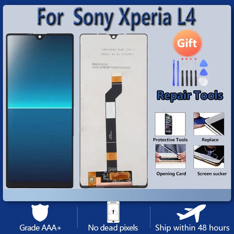 

LCD touch screen digitizer complete assembly + frame + free tool for Sony Xperia L4 XQ-AD52, XQ-AD51 LCD replacement parts