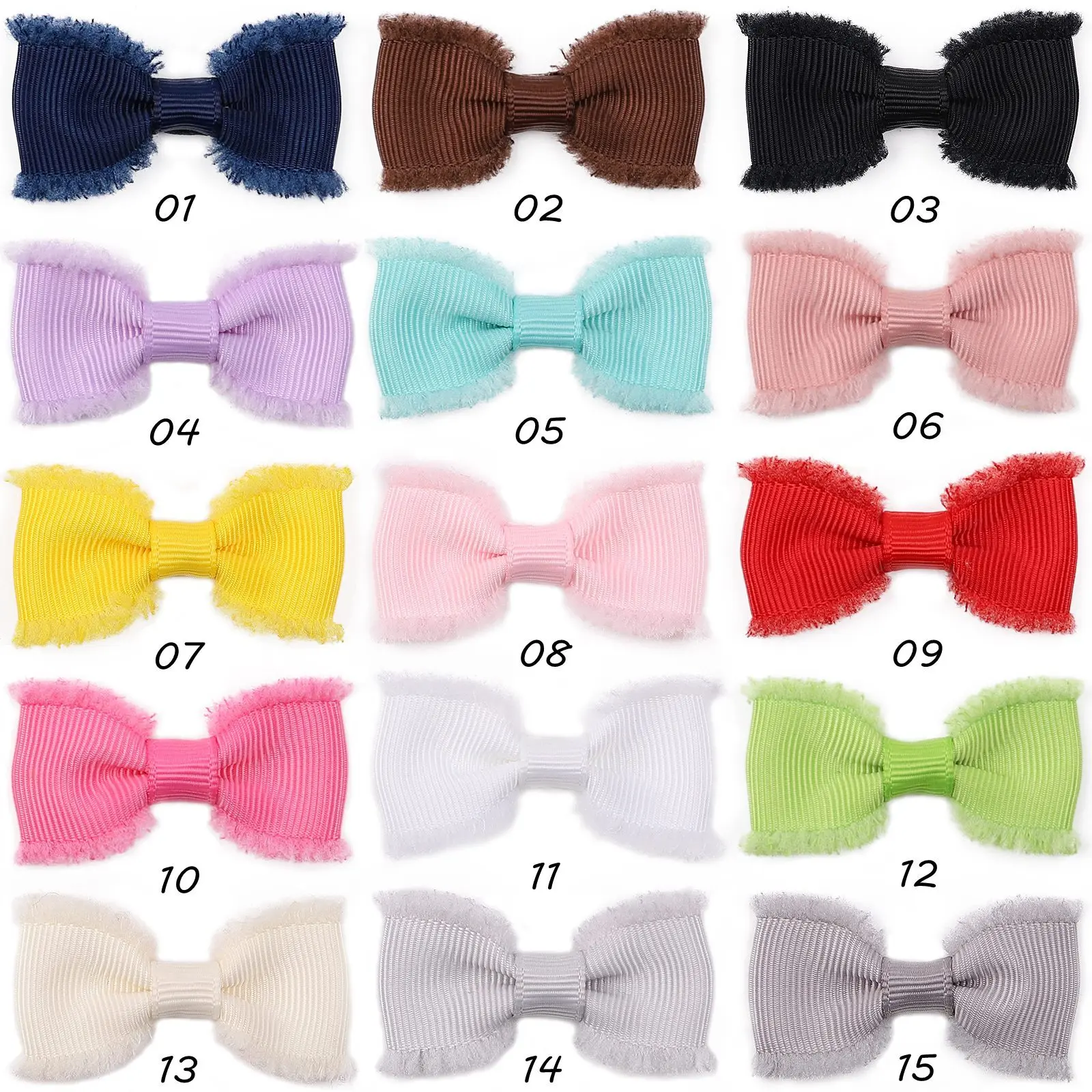 

120pc/lot 2021 New 2inch Baby Girls Grosgrain Ribbon Bows Hair Clips Kids Solid Bow Hairpins Barrettes Children Hair Accessories
