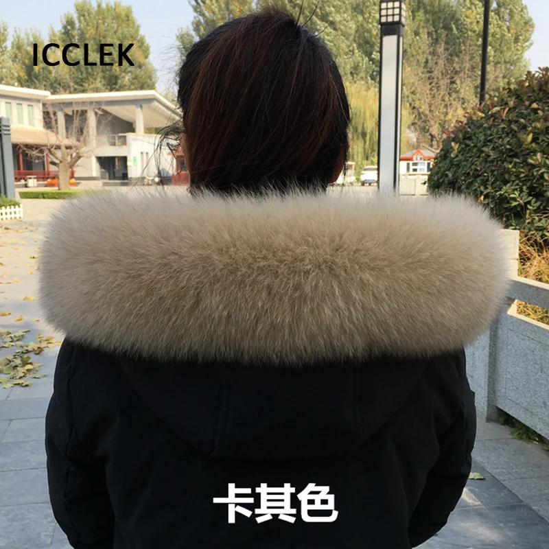 Fox Fur Collar Genuine Leather Grass Scarf Warm Down Jacket Cotton-padded Universal Hat Single Buy Oversized |