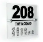 Самодельный Домашний номер, персонализированная палка, мультяшный семейный персонализированный домашний дверной знак, табличка, дверной знак