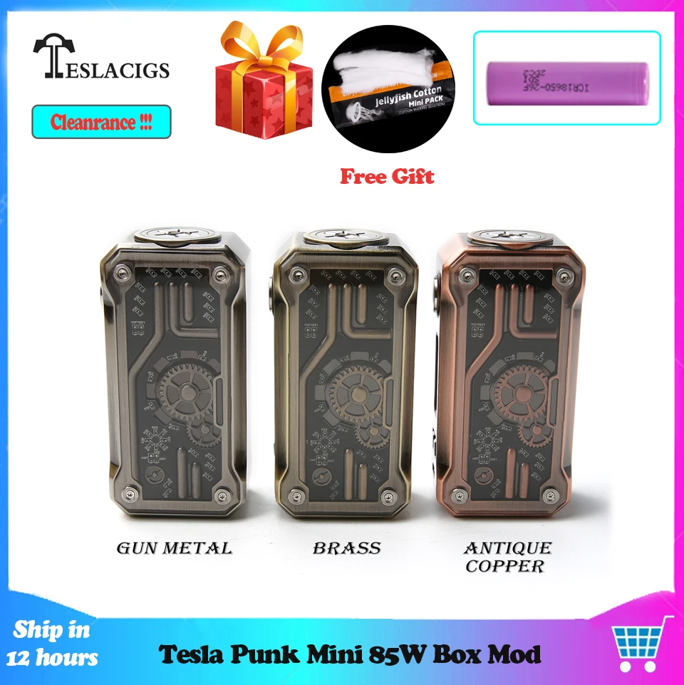 Teslacigs Tesla Punk Mini 85 Вт бокс мод стимпанк стиль 510 нить TC TCR Vape Mod 18650 электронная