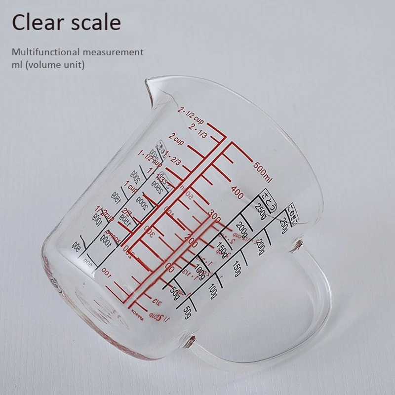 

500Ml Glass Measuring Cup Milk Jug Heat Resistant Glass Cup Measure Jug Creamer Scale Cup Tea Coffee Micro-wave Safe