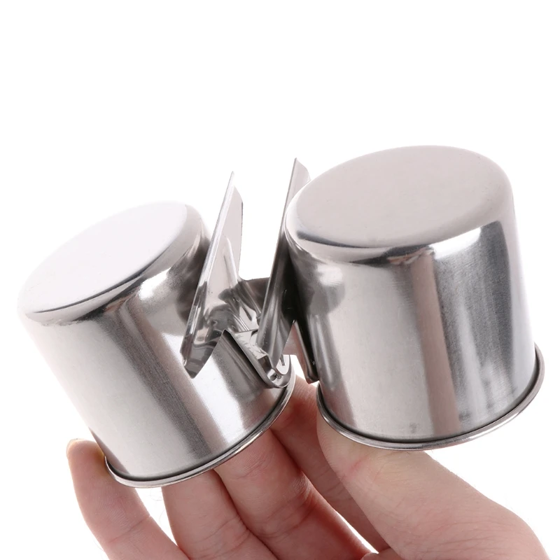 Двойные чашки подача воды пищи Bird с зажимом подставка из нержавеющей стали для