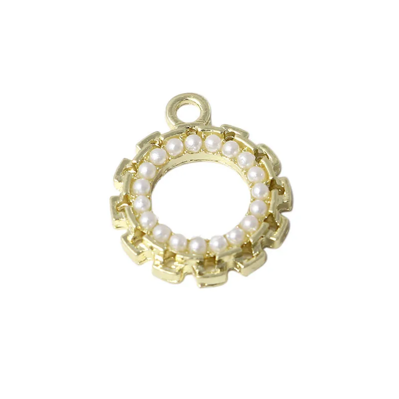 

DIY handmade jewelry super fairy simple versatile imitation pearl bow love round alloy earrings accessories materials