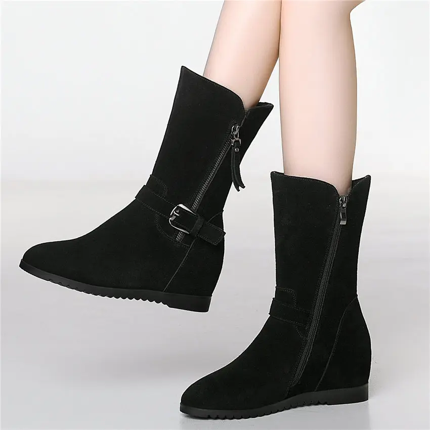 Зимние уличные кроссовки Женские ботинки из натуральной кожи Ботильоны на