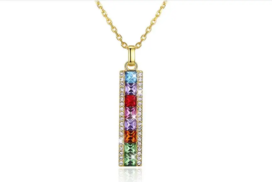 

YKD211 S925 Silver Sweet Strip Necklace with Zircon Lady's Necklace