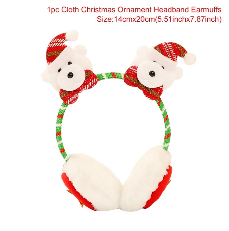 Cloth Earmuffs 1 Рождественские украшения для дома Подарки рождественские подарки Natale Noel Рождество очки Рождественский Декор с утолщённой меховой опушкой, год - Цвет: Cloth Earmuffs 1
