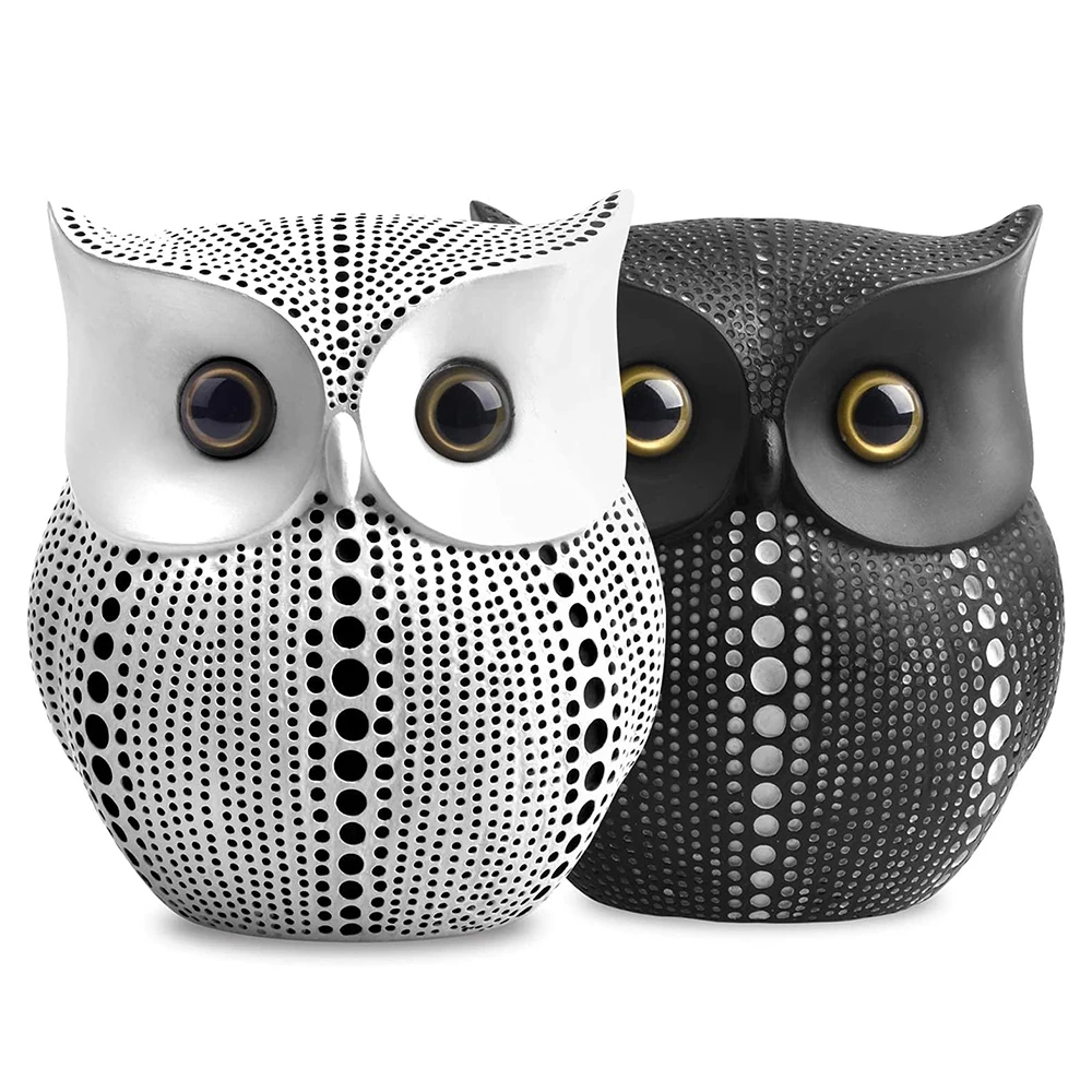 

Owl Statue Decor Small Crafted Buho Figurines for Home Decor, Living Room Bedroom Office Decoration, Book Shelf TV Stand Decor
