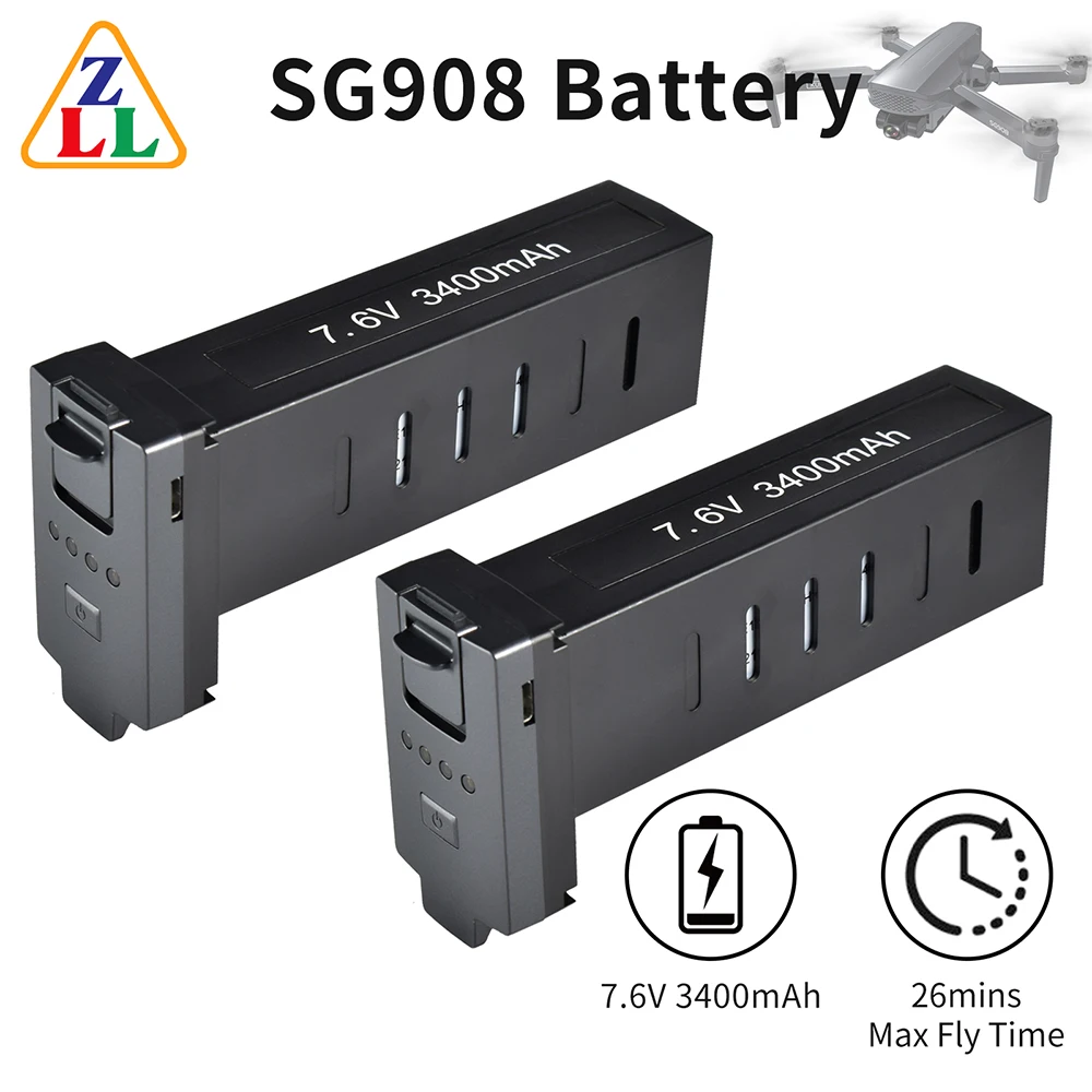 

Good Quality ZLL Original 7.6V 3400MAH Lipo Battery for SG908 Rechargeable Part GPS RC Drone Accessories