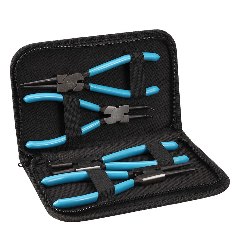 

4pcs/set 7 Inch Internal External Curved Straight Pliers Retaining Clips Snap Ring Tip Circlip Pliers For Useful Hand Tool