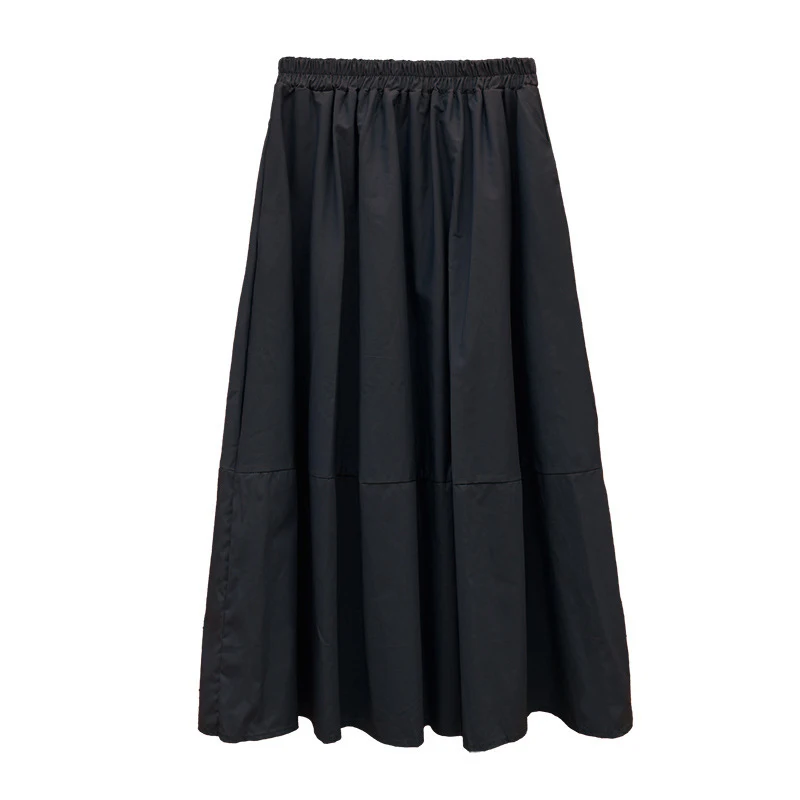

2020 Vintage A-line solid color High waist skirt woman