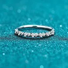 Маленькое коктейльное кольцо из серебра 0,1 пробы с натуральным муассанитом 925 карат D цвета