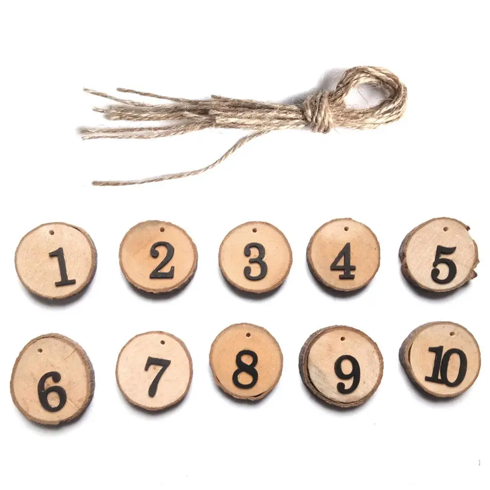 

Table Cards 1-10 Wooden DIY Rustic Wedding Wood Place Holder Banquet Table Number Card Seat Board 10pcs Venue Decorations