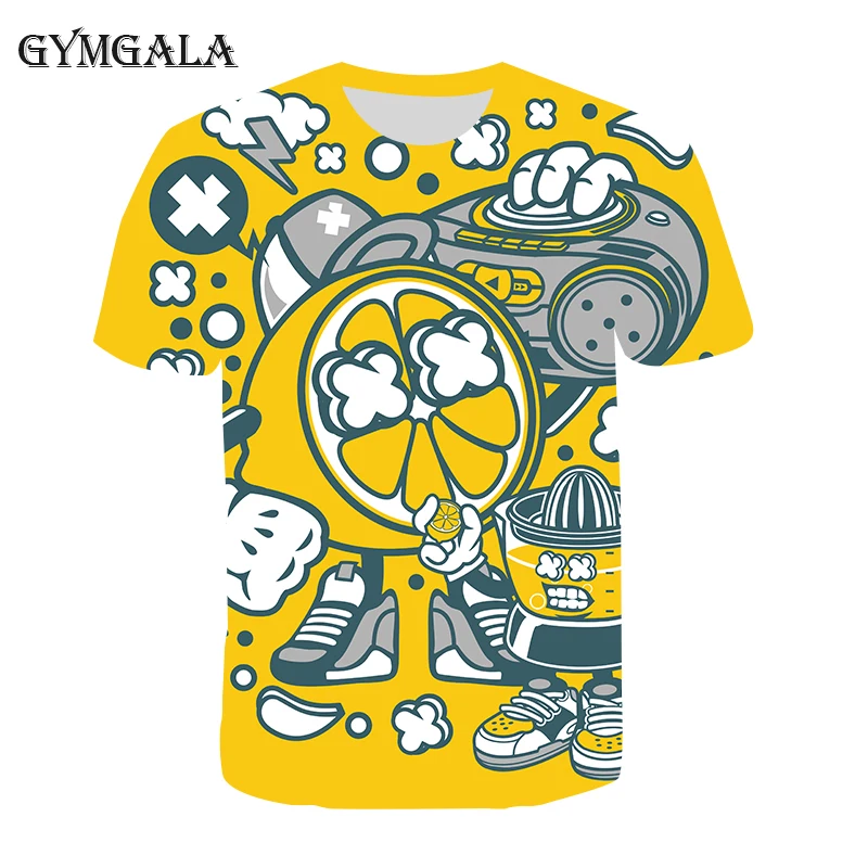 

Summer Harajuku style hot sale Children's T-shirt 3D printing custom robot cartoon fashion round neck men and women Kids T-shirt