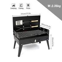 portable bbq grill folding charcoal grill outdoor stainless steel bbq grill camping cooking picnic barbecue tools