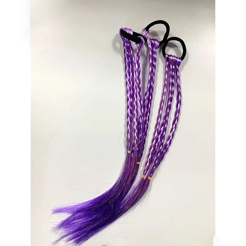 Light purple Новинка; эластичная резинка для волос для девочек; резинка для волос; аксессуары для волос; парик; конский хвост; повязка на голову; детский Плетеный головной убор; заколка для волос - Цвет: Light purple