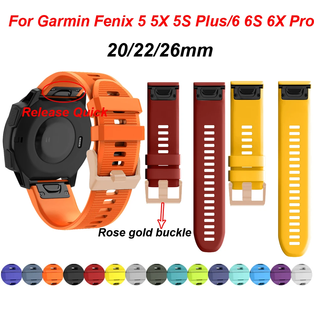 QuickFit ремешок для часов Garmin Fenix 6 6S 6X Pro 5 5X Plus 3HR силиконовый Fenix6 Fenix5 часы Easyfit