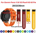 QuickFit ремешок для часов Garmin Fenix 6 6S 6X Pro 5 5X Plus 3HR силиконовый ремешок Fenix6 Fenix5 часы Easyfit наручный ремешок 26 22 20 мм