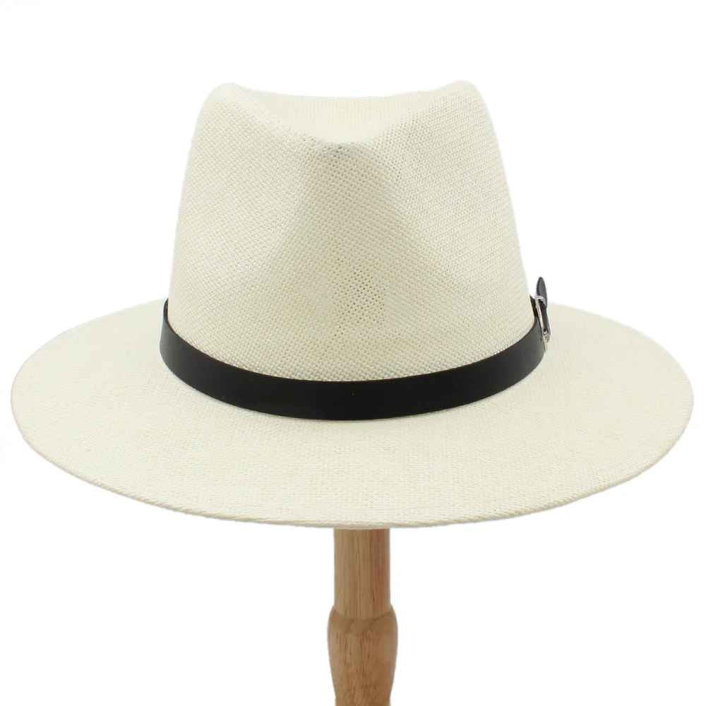 

Men Women Classical Straw Panama Hats Summer Wide Brim Fedora Sunhats Trilby Caps Party Outdoor Beach Travel Size US 7 1/4 UK L