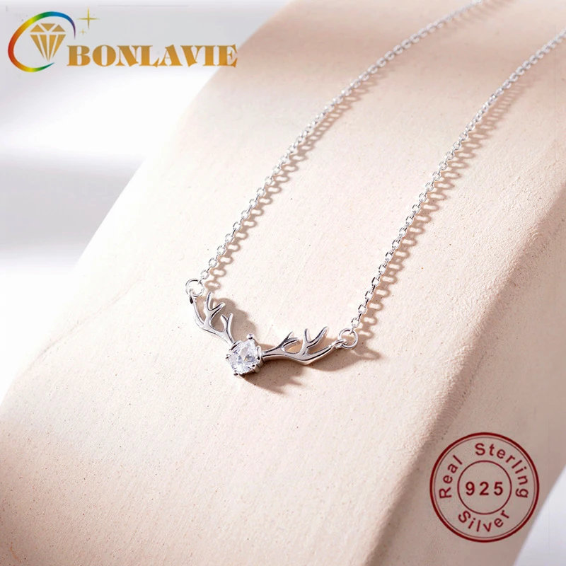 Женское ожерелье из серебра 925 пробы с рогами|Ожерелья| |