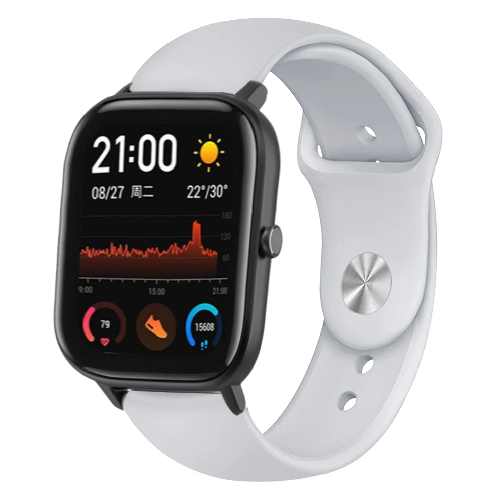 20 мм силиконовые браслеты для Xiaomi Huami Amazfit GTS Bip BIT PACE Lite Youth smart watch band для Garmin vivoactive 3 ремешок для часов