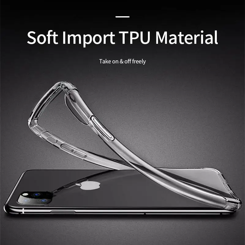 Прозрачный чехол для iPhone 11 Pro Max X XS Max XR Airbag противоударный силиконовый чехол из ТПУ для телефона iPhone 6 6S 7 8 Plus