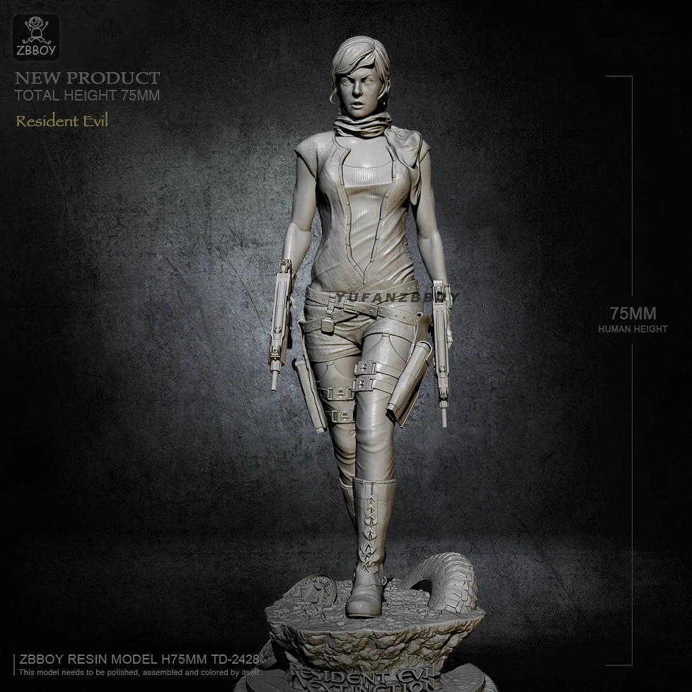 

75MM Resin model kits figure colorless and self-assembled TD-2428