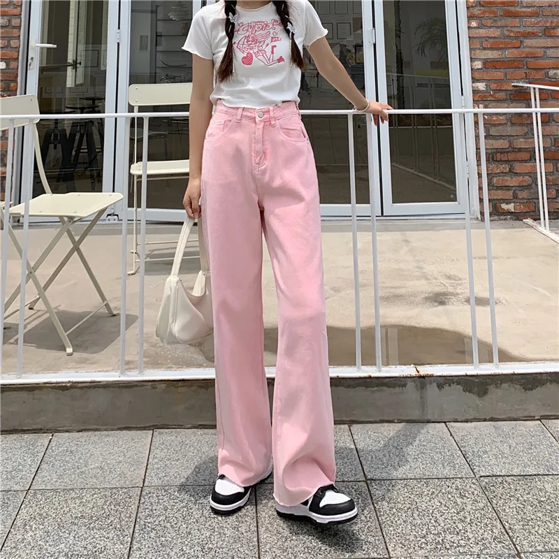 Брюки PinkDenim Женские винтажные с широкими штанинами прямые длинные брюки в