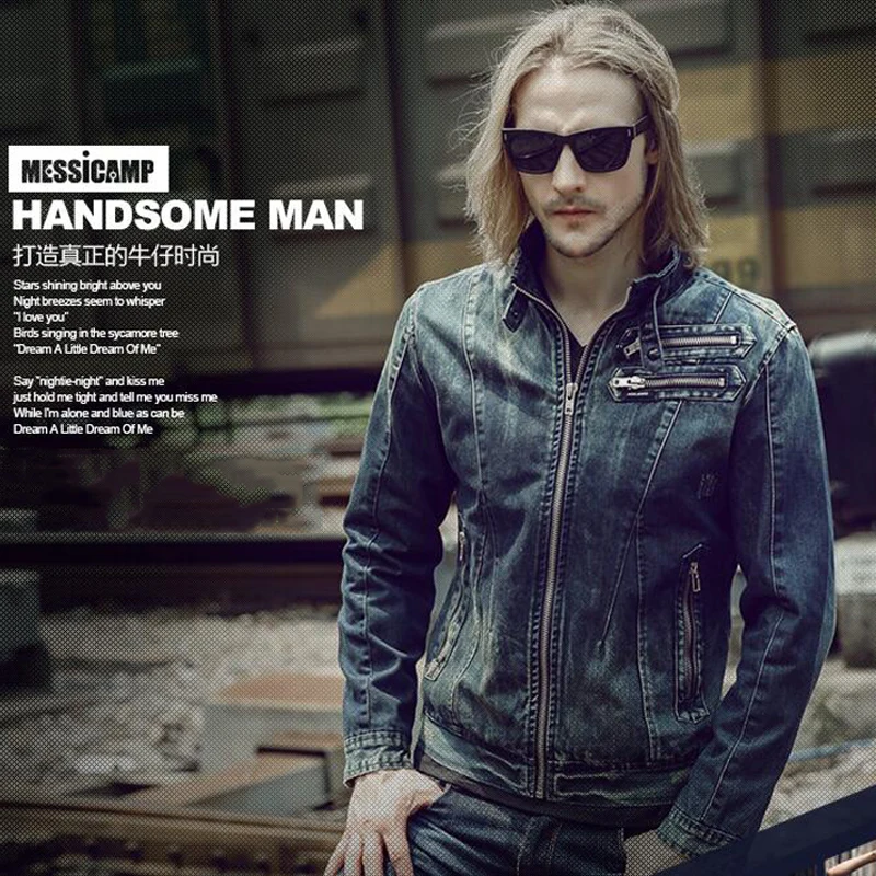 

Clothing Brand Spring Vinatge Men's Jackets Zipper Cowboy Jeans Jacket CoatS For Mens Denim Jackets Plus Size 3XL Cheap C1439