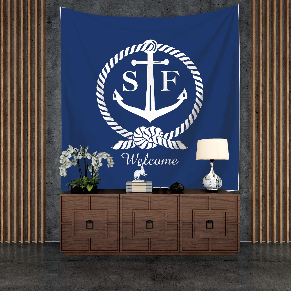 Шелстар текс гобелен ткань синий темно-синий стиль под заказ Название Бохо декор